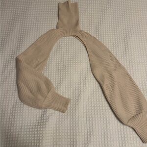 Zara Beige Ribbed Sweater Shrug